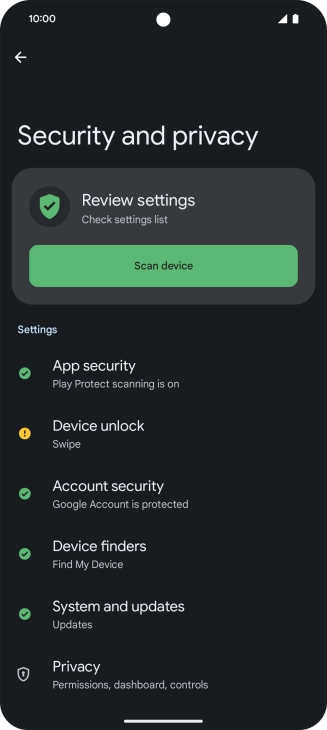 Press Device unlock. Press Device unlock.