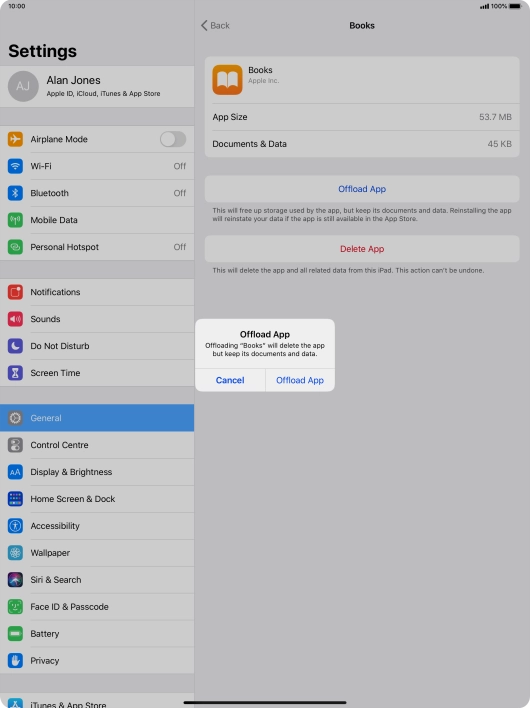 Press Offload App.