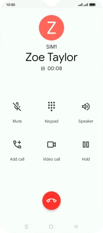 Press the end call icon. Press the end call icon.