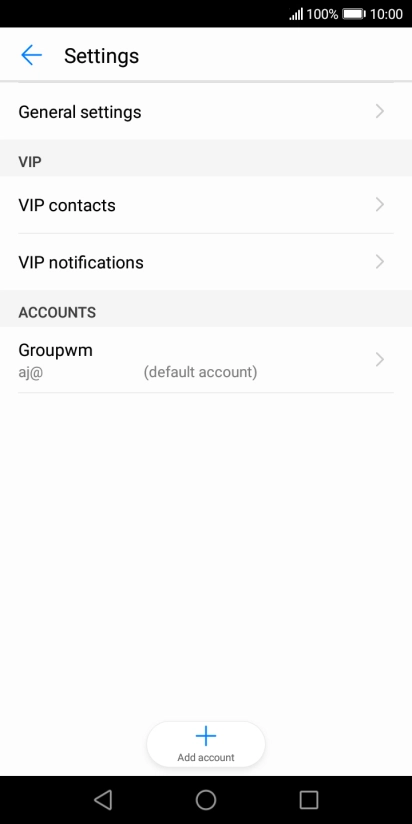 Press the required email account.