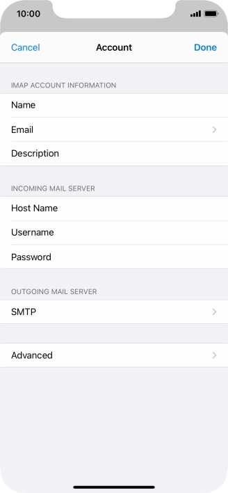 Press SMTP.