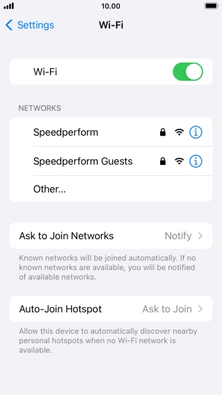 Press the required Wi-Fi network and key in the password for the Wi-Fi network.