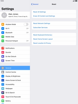 Press Reset All Settings.