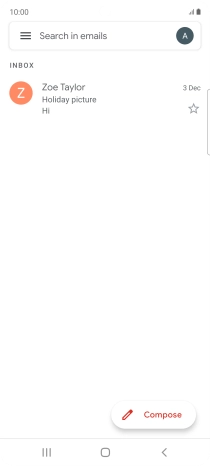 Press the email account icon. Press the email account icon.