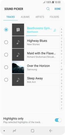 Once you've found a ring tone you like, press DONE.