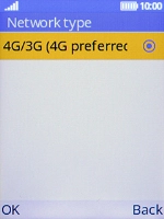Select the required network mode. Select the required network mode.