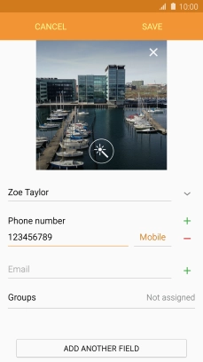 Press the field next to the phone number. Press the field next to the phone number.