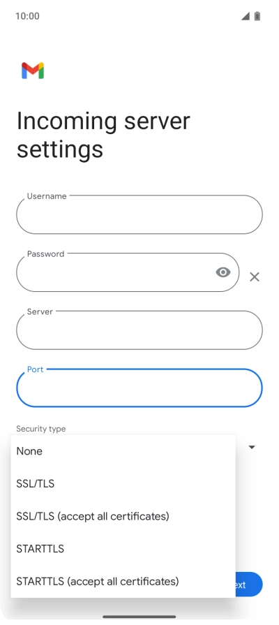Press SSL/TLS.