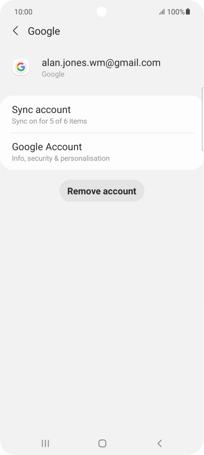Press Sync account.