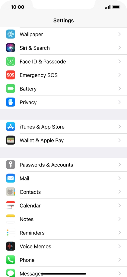 Press Face ID & Passcode.