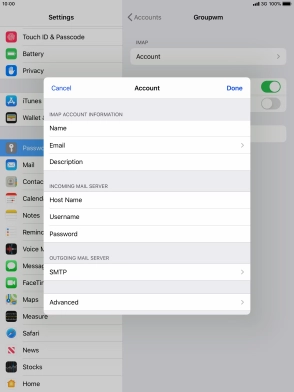 Press SMTP. Press SMTP.
