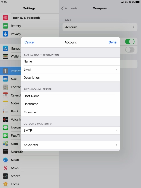 Press SMTP. Press SMTP.
