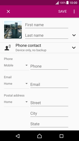 Press First name and key in the first name.
