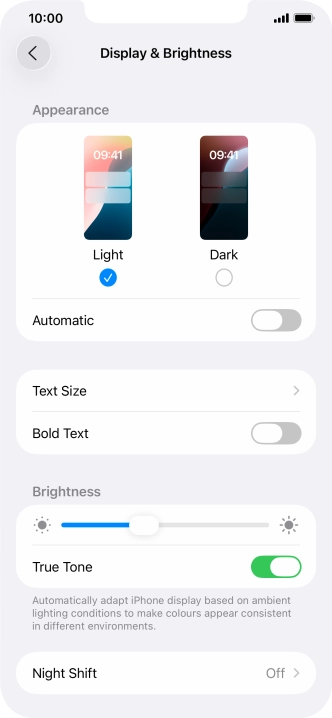 Press Dark.