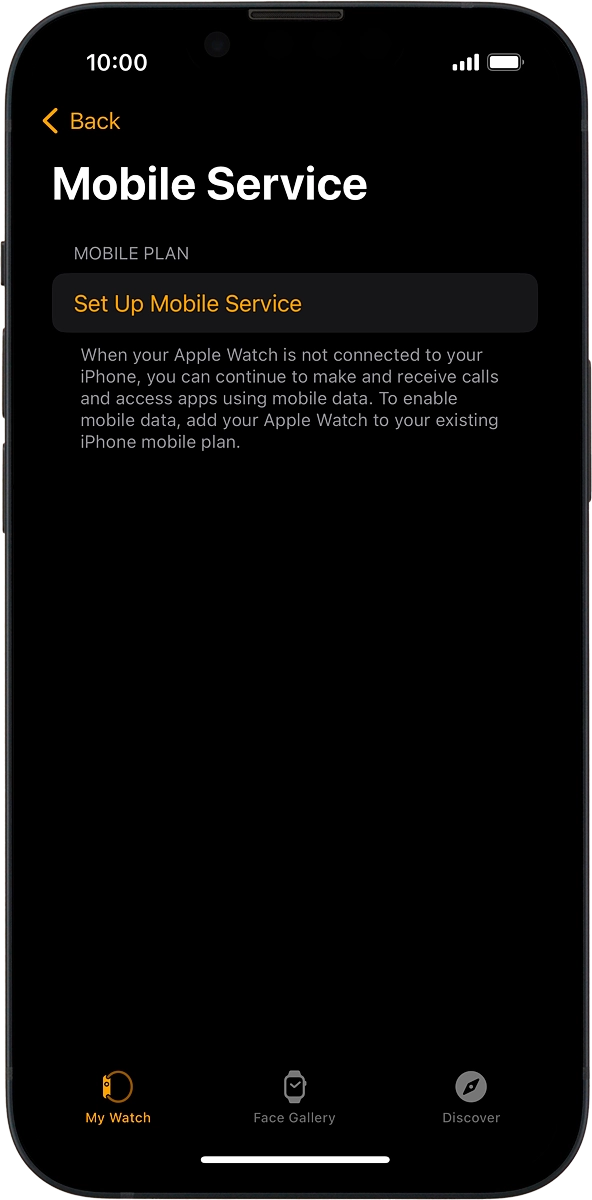 On your phone: Press Set Up Mobile Service and follow the instructions on the screen to set up mobile data.