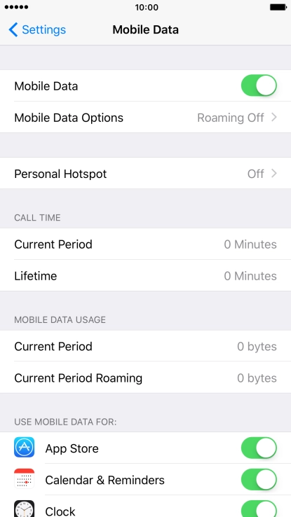 Press Mobile Data Options.