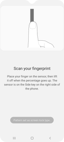 Follow the instructions on the screen to create the phone lock code using your fingerprint.