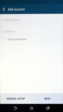 Press Email address and key in your email address.