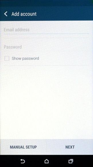 Press Email address and key in your email address.