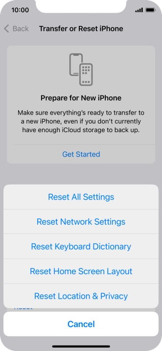 Press Reset Network Settings.