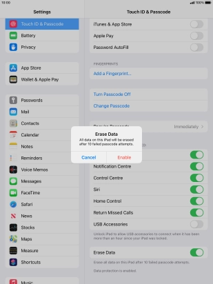 If you turn on the function, press Enable. If you turn on the function, press Enable.