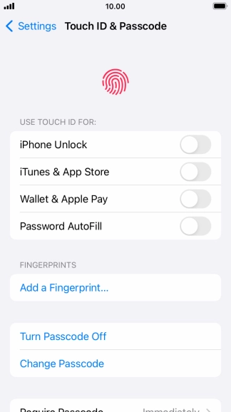 Press Turn Passcode Off and key in the phone lock code.