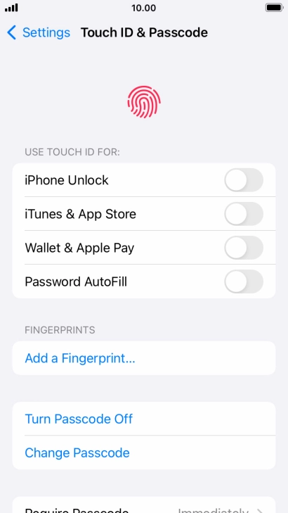 Press Turn Passcode Off and key in the phone lock code.