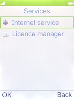 Select Internet service.
