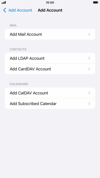 Press Add Mail Account.