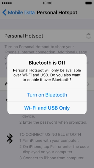 Press WiFi and USB Only. An internet connection from your computer via your phone is automatically established. Press WiFi and USB Only. An internet connection from your computer via your phone is automatically established.