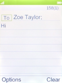 Press the Navigation key when you've written your text message. Press the Navigation key when you've written your text message.