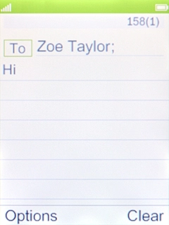 Press the Navigation key when you've written your text message. Press the Navigation key when you've written your text message.