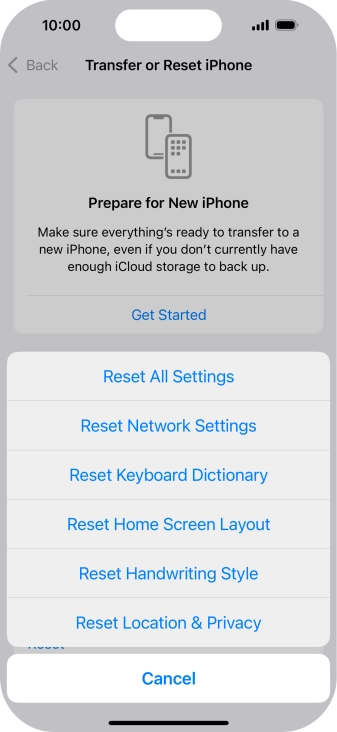 Press Reset Network Settings.