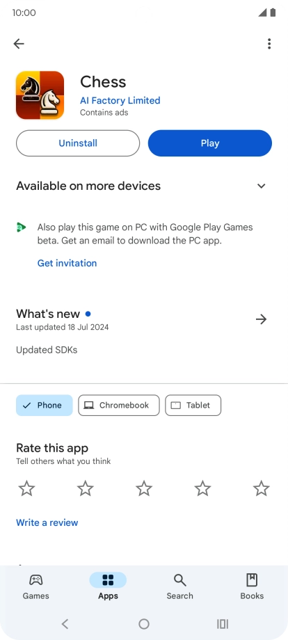 Press Uninstall.