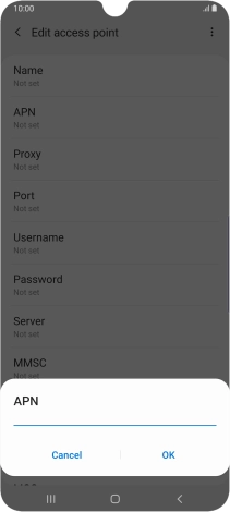 Key in mms.vodafone.net and press OK.