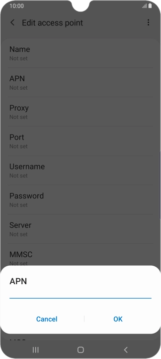 Key in mms.vodafone.net and press OK.