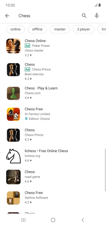 Press the required app.