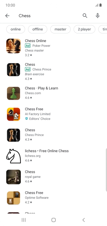 Press the required app.