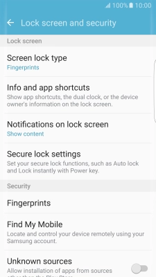 Press Screen lock type and key in the current phone lock code.