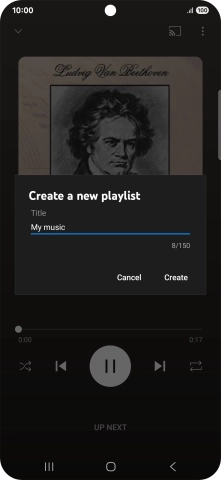 Key in a name for the playlist and press Create.