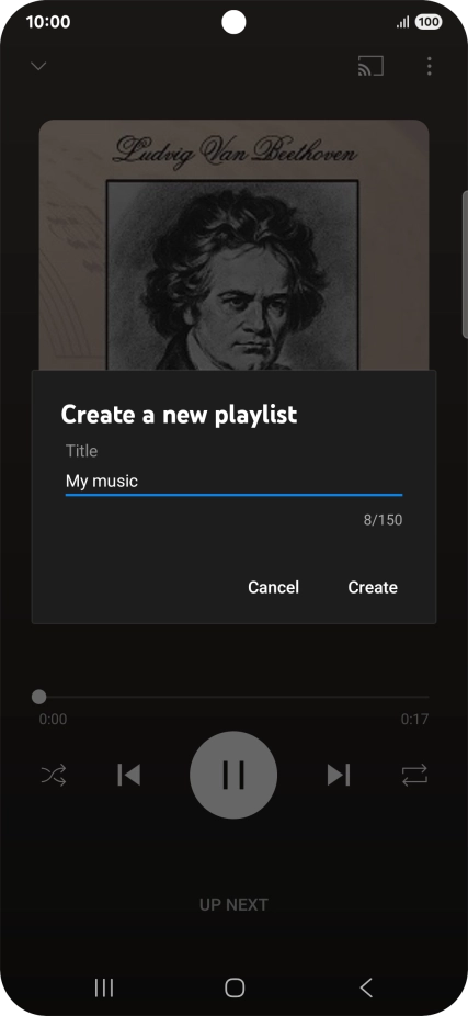 Key in a name for the playlist and press Create.