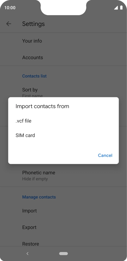 Press SIM card.