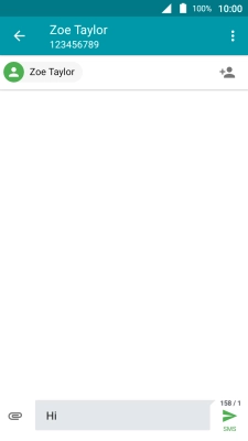 Press the send icon when you've finished your text message.