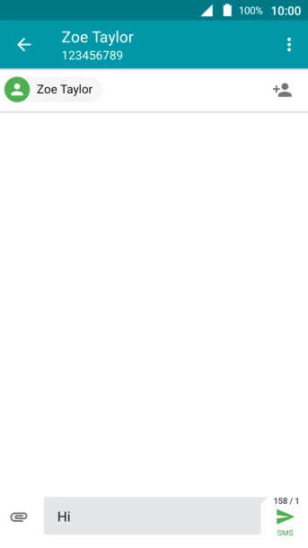 Press the send icon when you've finished your text message.