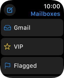 Press the required email account. Press the required email account.