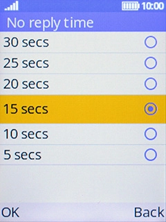 If you divert missed calls, you need to select a delay for the divert. Select the required delay. If you divert missed calls, you need to select a delay for the divert. Select the required delay.