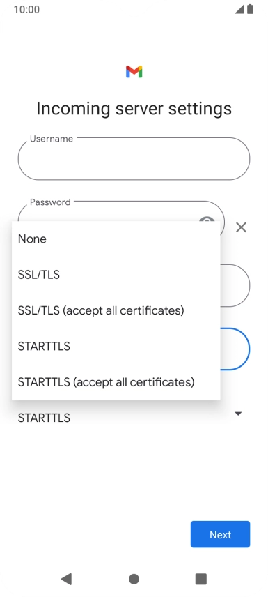 Press SSL/TLS.