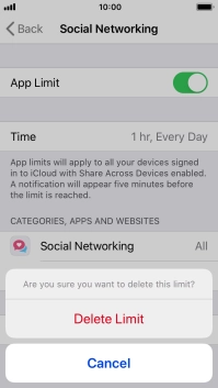 Press Delete Limit.