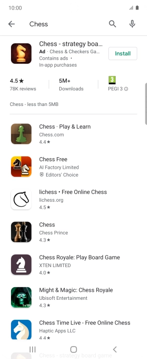 Press the required app.