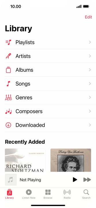 Press Playlists.